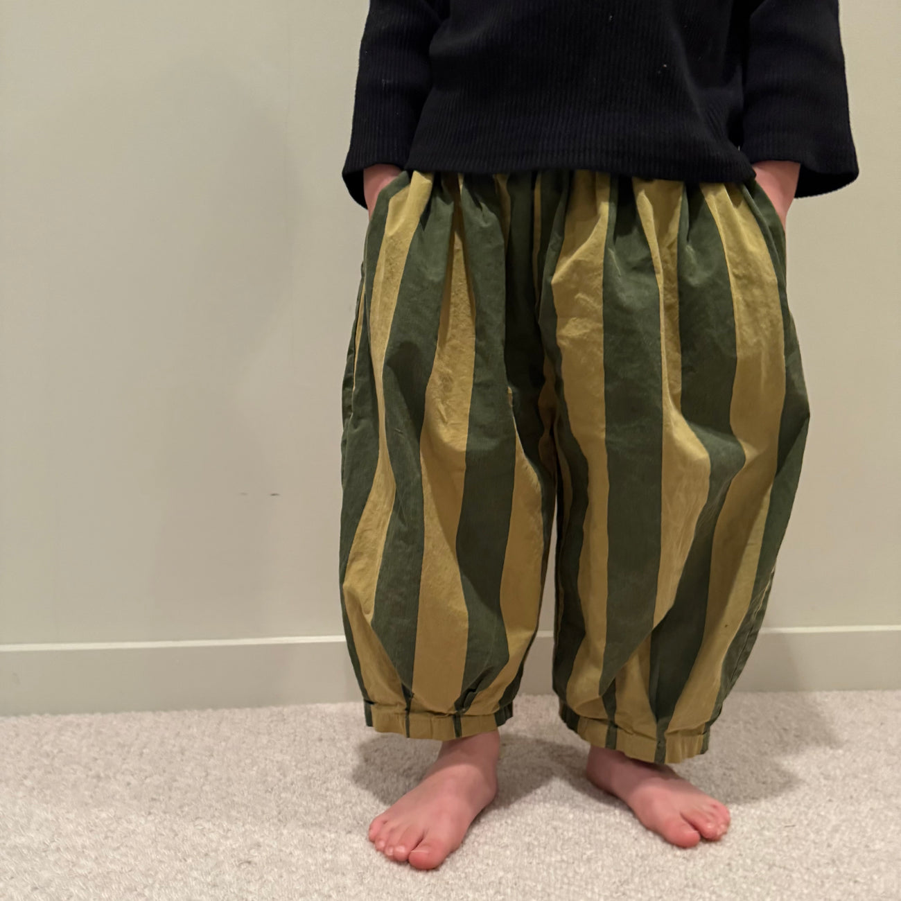 Rene Wide Stripe Elastic Waist Trousers